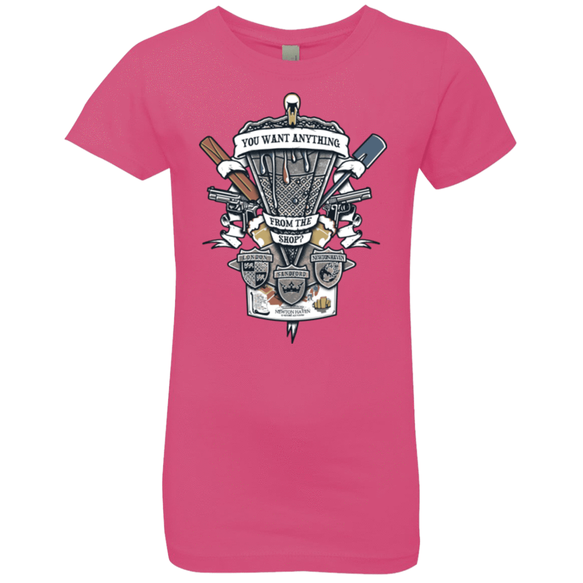 T-Shirts Hot Pink / YXS Three Cornetto's Crest Girls Premium T-Shirt