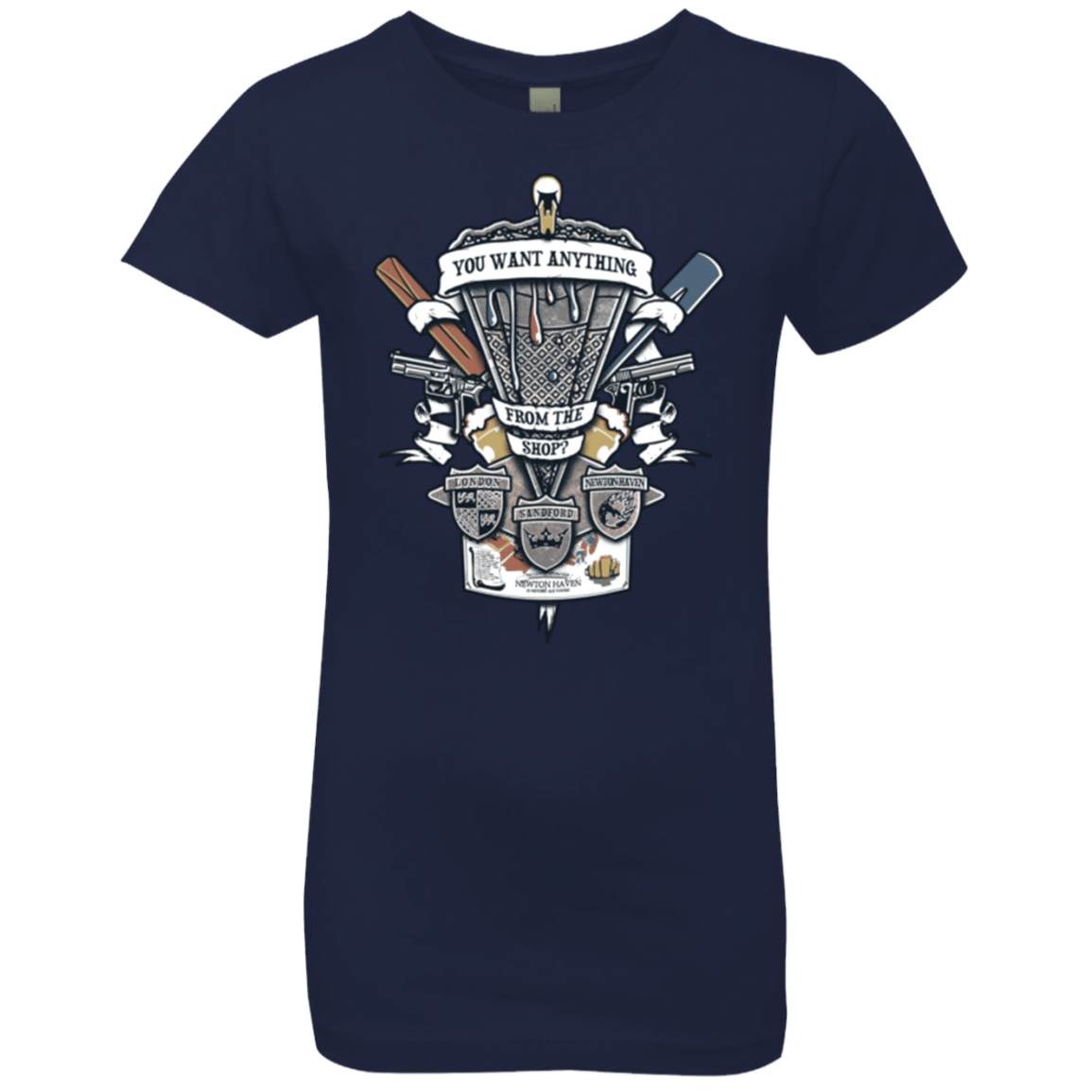 T-Shirts Midnight Navy / YXS Three Cornetto's Crest Girls Premium T-Shirt