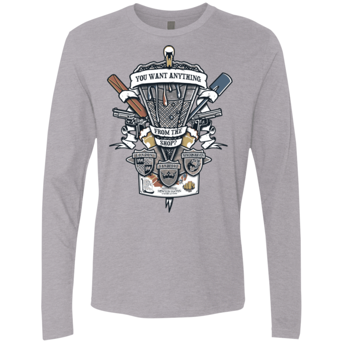 T-Shirts Heather Grey / Small Three Cornetto's Crest Men's Premium Long Sleeve