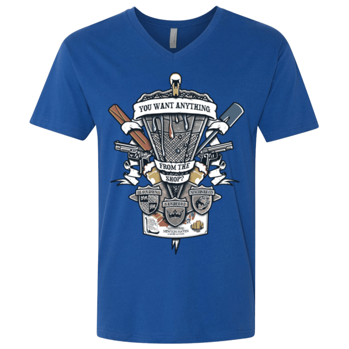 T-Shirts Royal / X-Small Three Cornetto's Crest Men's Premium V-Neck