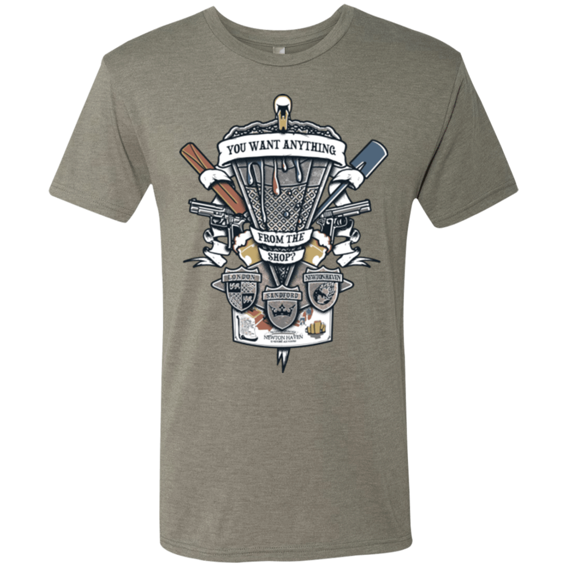 T-Shirts Venetian Grey / Small Three Cornetto's Crest Men's Triblend T-Shirt