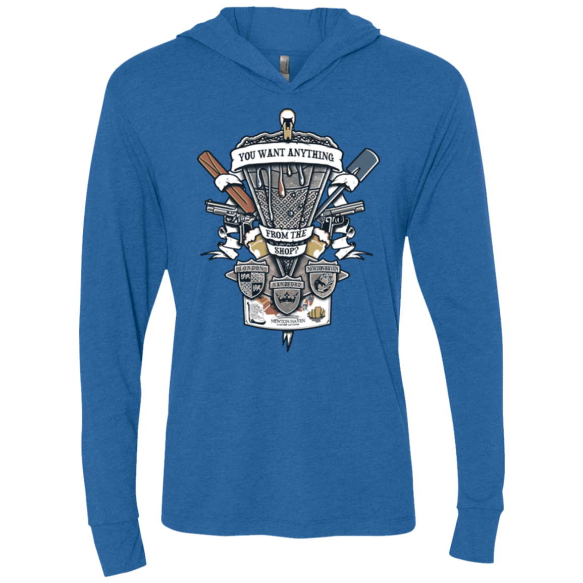 T-Shirts Vintage Royal / X-Small Three Cornetto's Crest Triblend Long Sleeve Hoodie Tee