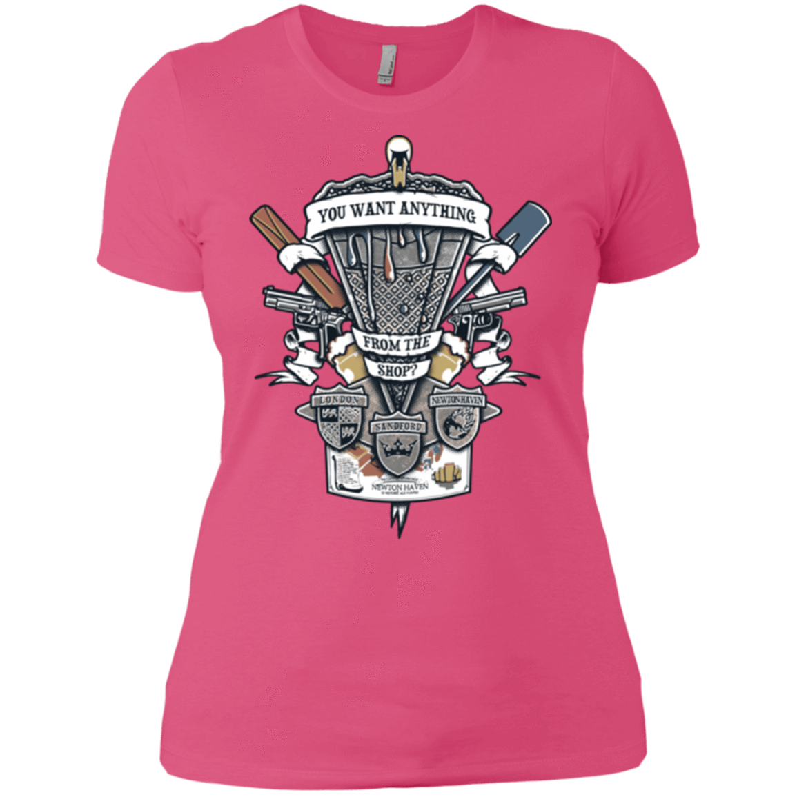 T-Shirts Hot Pink / X-Small Three Cornetto's Crest Women's Premium T-Shirt