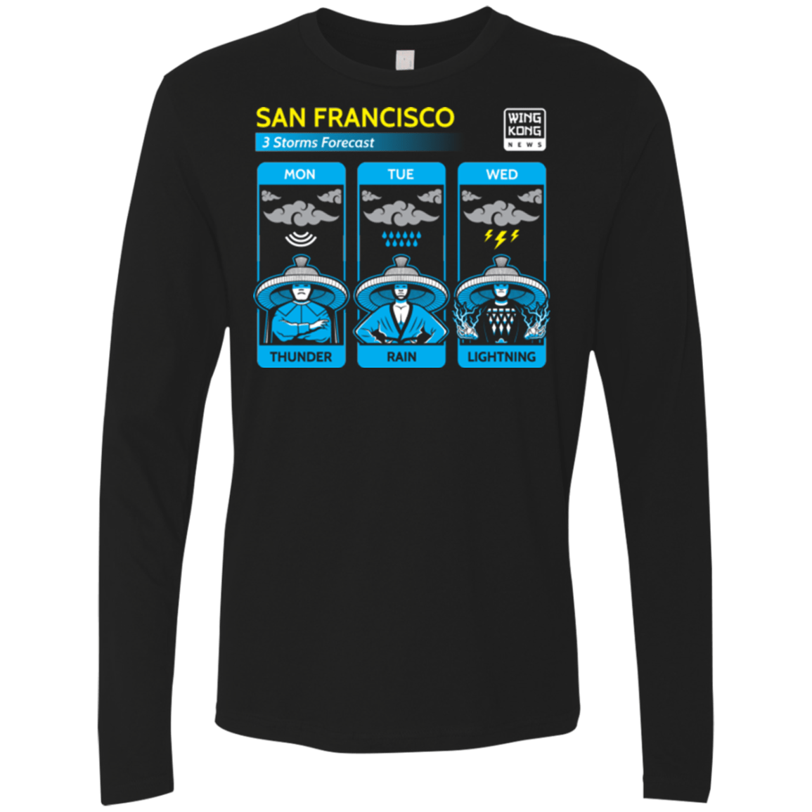 T-Shirts Black / Small Three Storms Men's Premium Long Sleeve