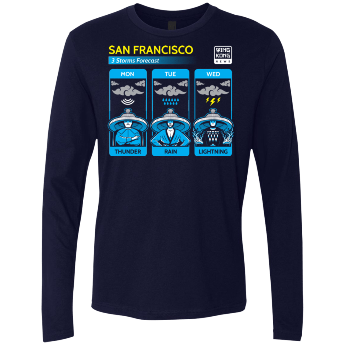 T-Shirts Midnight Navy / Small Three Storms Men's Premium Long Sleeve