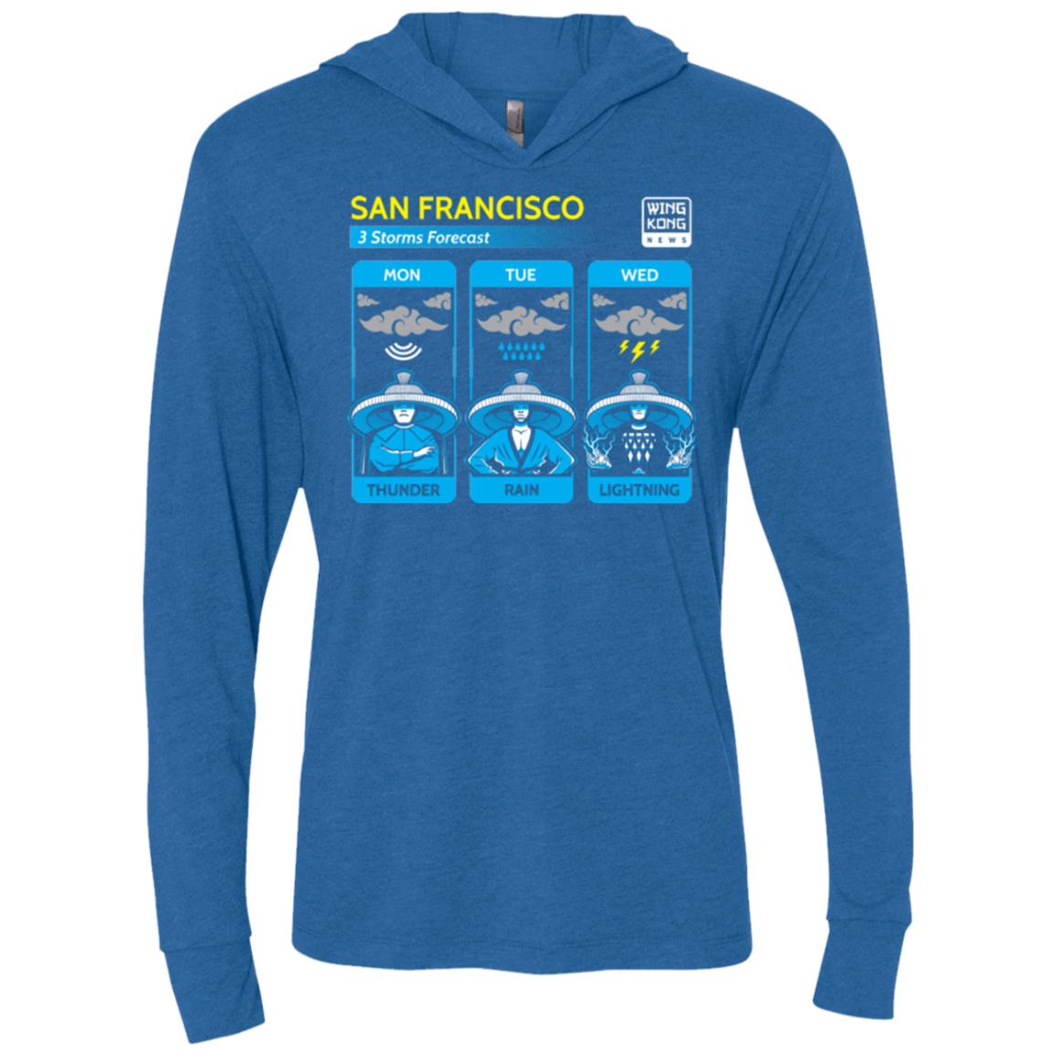 T-Shirts Vintage Royal / X-Small Three Storms Triblend Long Sleeve Hoodie Tee