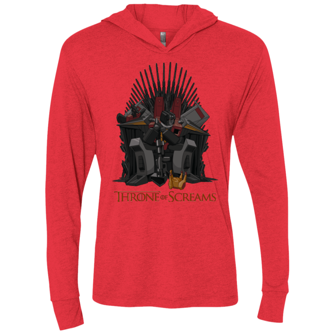 T-Shirts Vintage Red / X-Small Throne Of Screams Triblend Long Sleeve Hoodie Tee