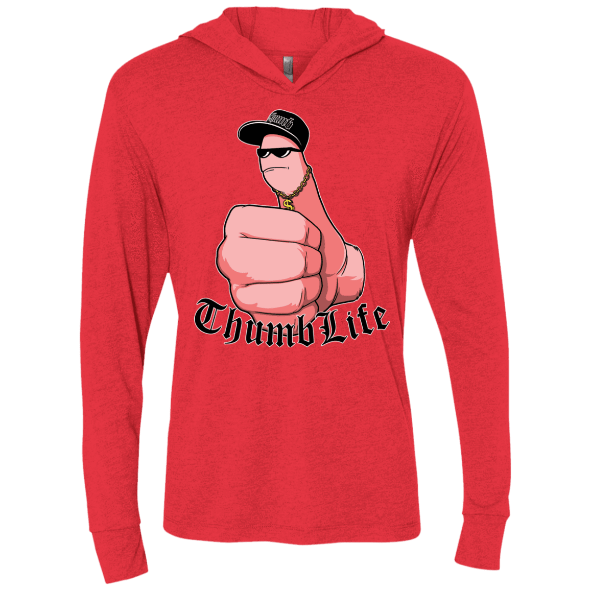 T-Shirts Vintage Red / X-Small Thumb Life Triblend Long Sleeve Hoodie Tee