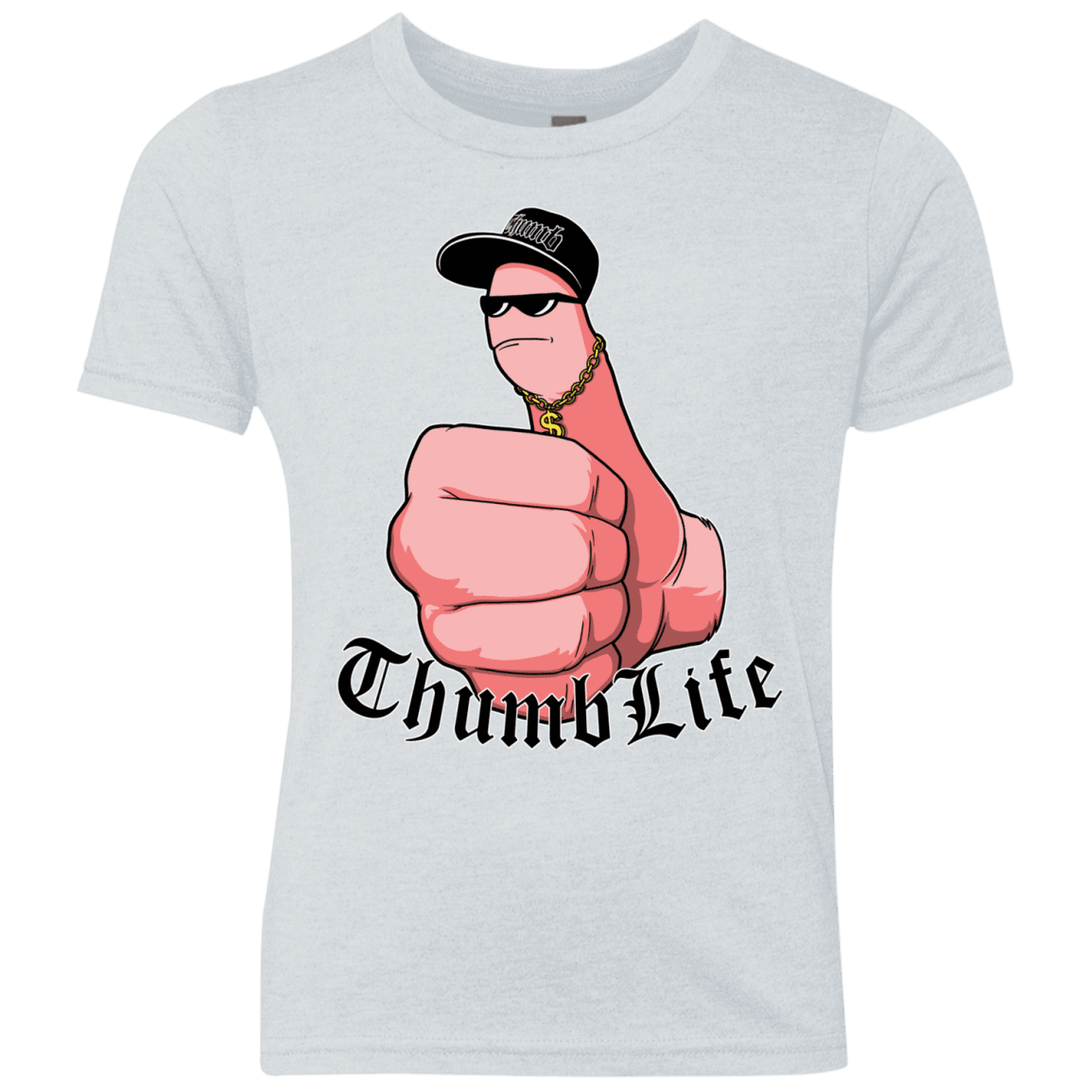 T-Shirts Heather White / YXS Thumb Life Youth Triblend T-Shirt