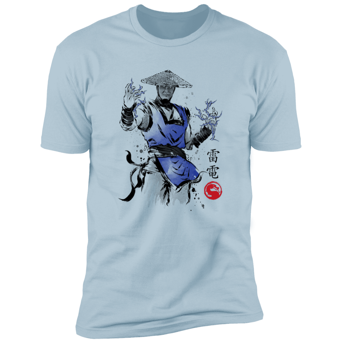 T-Shirts Light Blue / S Thunder God sumi-e Men's Premium T-Shirt