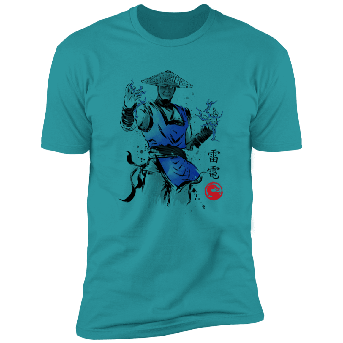 T-Shirts Tahiti Blue / S Thunder God sumi-e Men's Premium T-Shirt