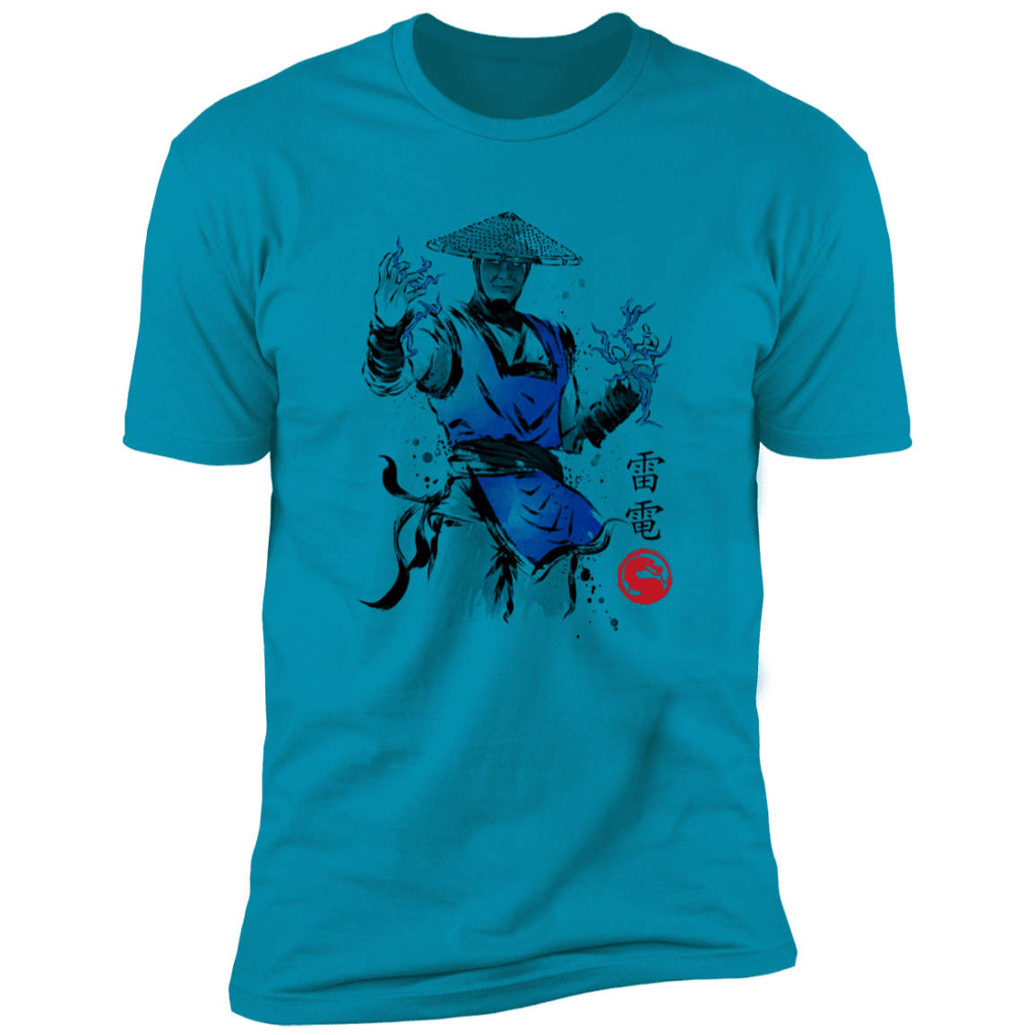 T-Shirts Turquoise / S Thunder God sumi-e Men's Premium T-Shirt