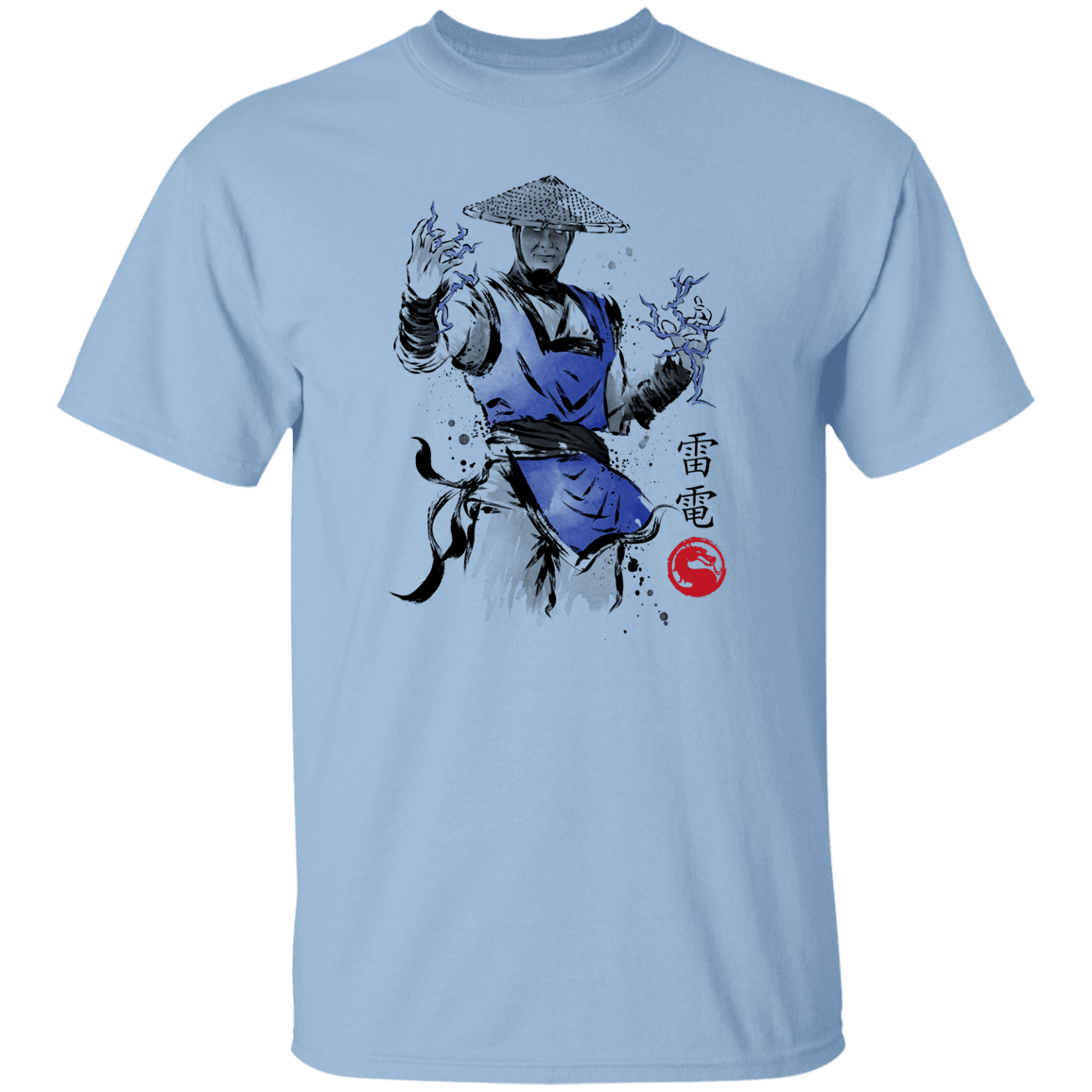 T-Shirts Light Blue / S Thunder God sumi-e T-Shirt