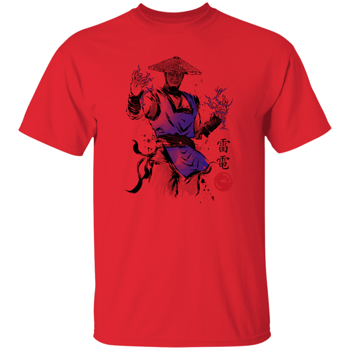 T-Shirts Red / S Thunder God sumi-e T-Shirt
