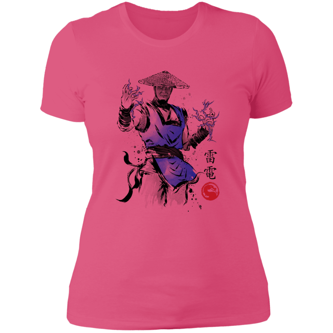 T-Shirts Hot Pink / S Thunder God sumi-e Women's Premium T-Shirt