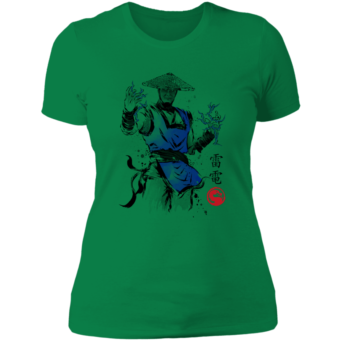 T-Shirts Kelly Green / S Thunder God sumi-e Women's Premium T-Shirt