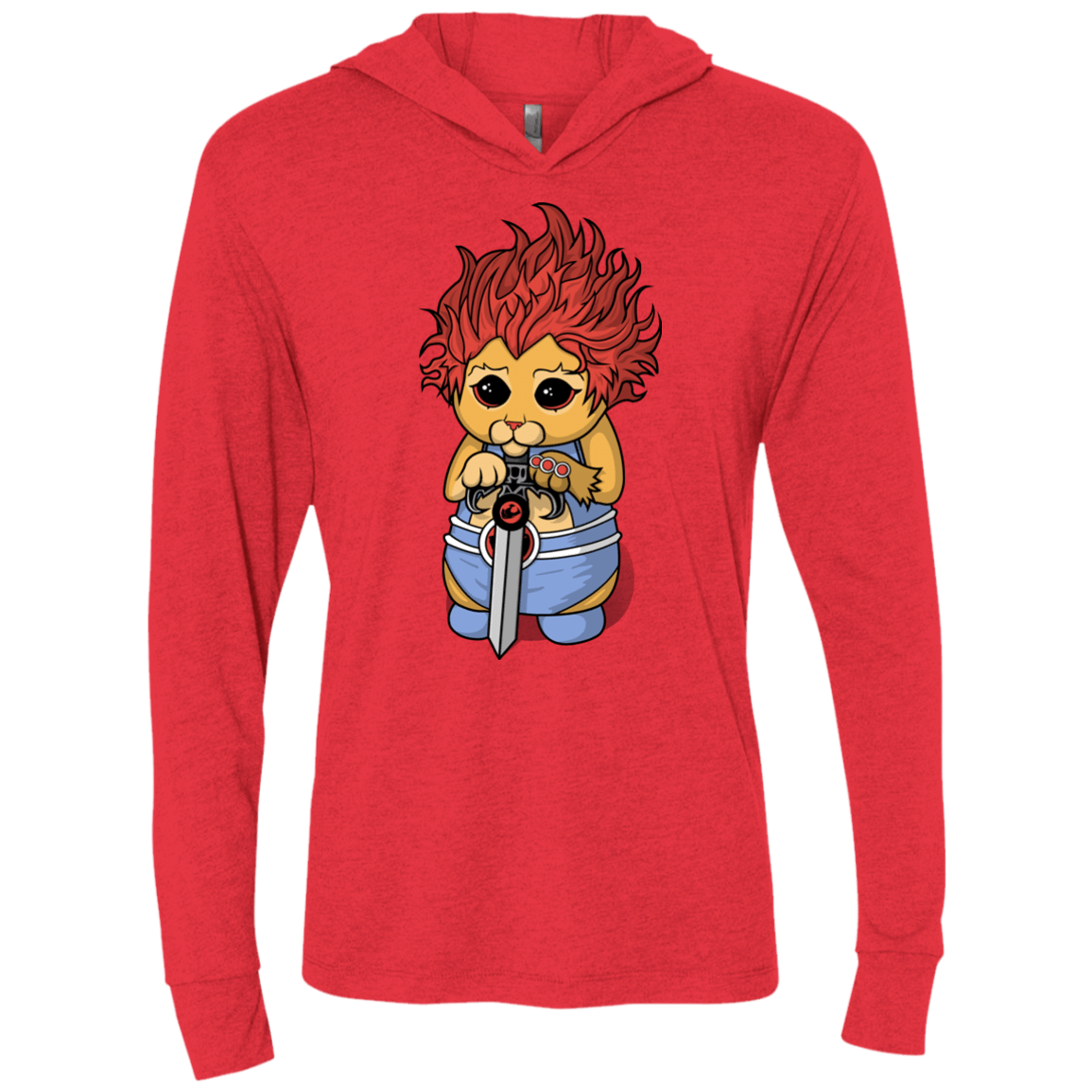T-Shirts Vintage Red / X-Small Thunder Kitty Triblend Long Sleeve Hoodie Tee