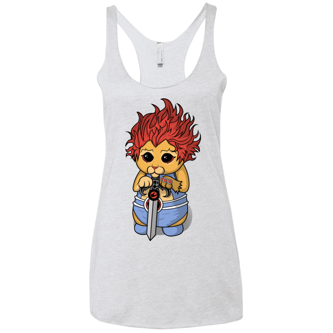 T-Shirts Heather White / X-Small Thunder Kitty Women's Triblend Racerback Tank