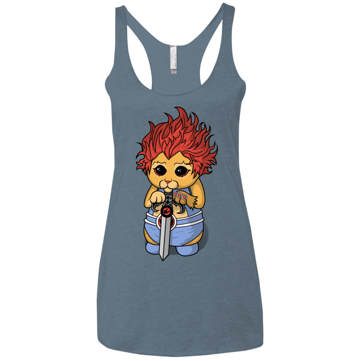 T-Shirts Indigo / X-Small Thunder Kitty Women's Triblend Racerback Tank
