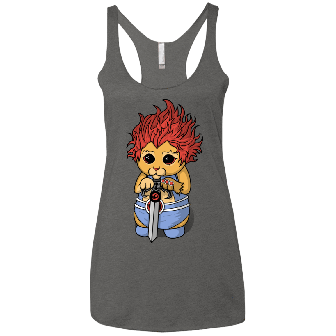 T-Shirts Premium Heather / X-Small Thunder Kitty Women's Triblend Racerback Tank