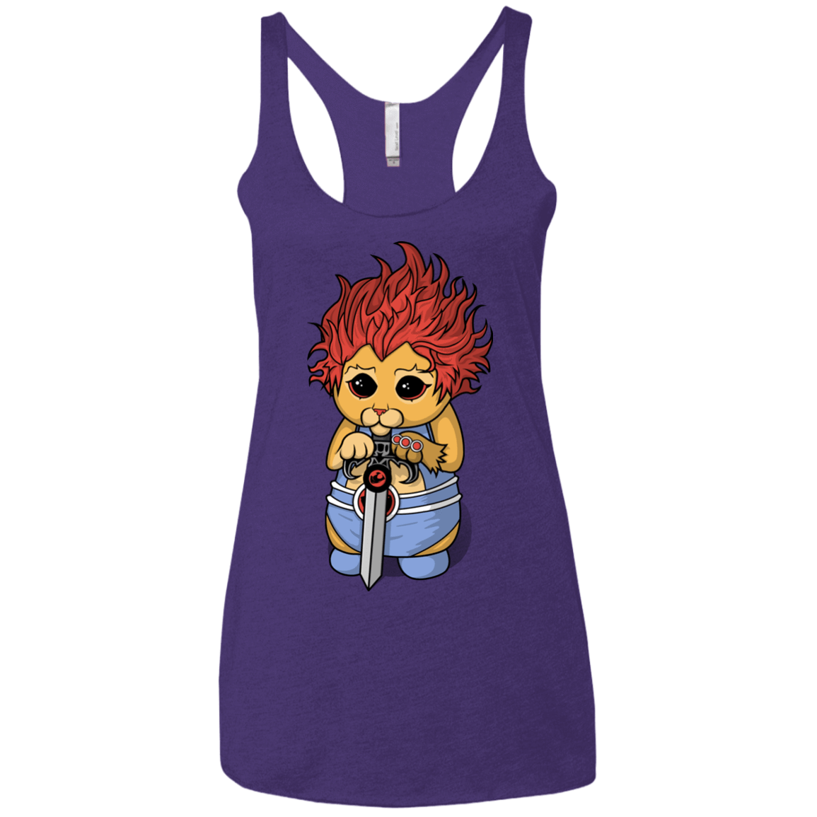 T-Shirts Purple Rush / X-Small Thunder Kitty Women's Triblend Racerback Tank