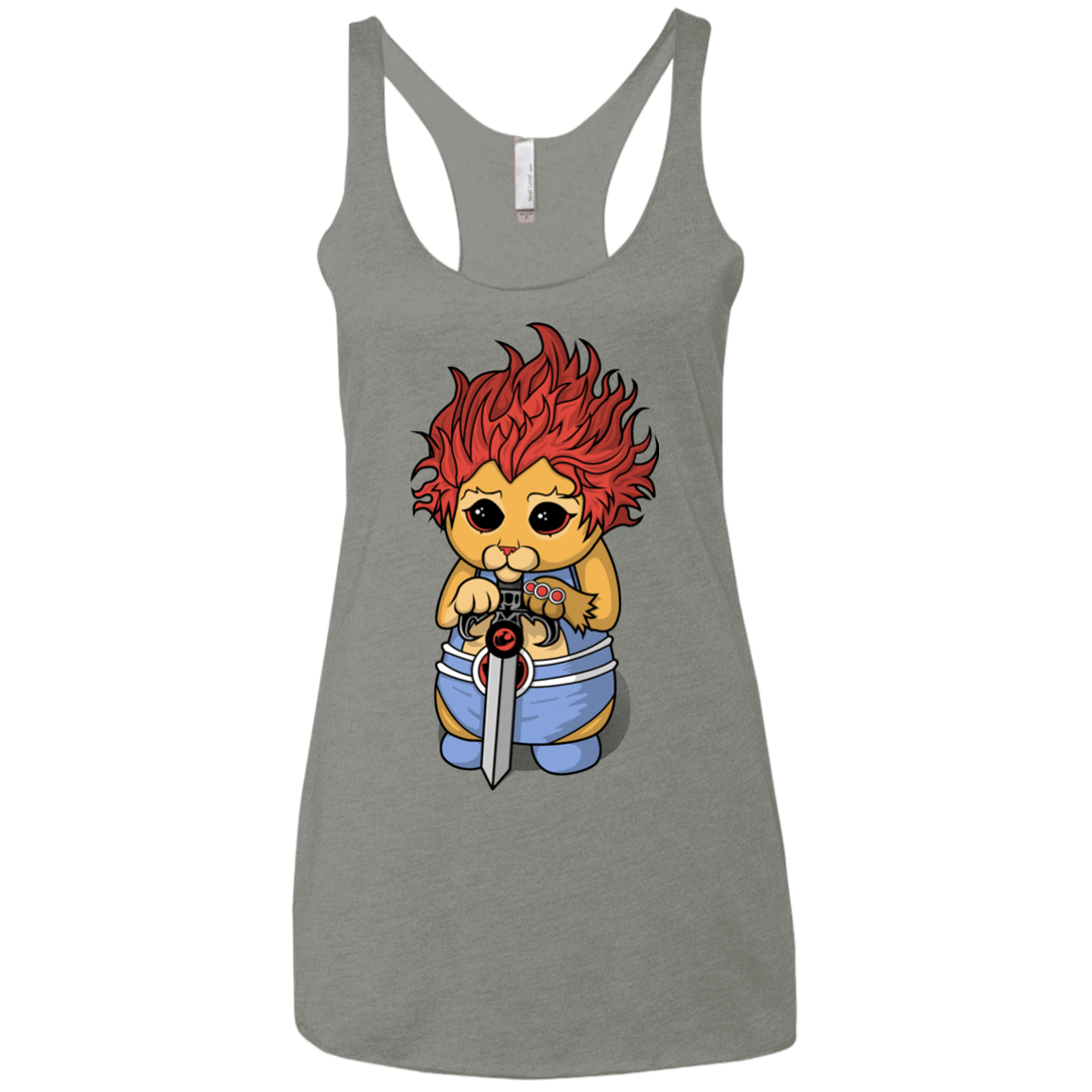 T-Shirts Venetian Grey / X-Small Thunder Kitty Women's Triblend Racerback Tank