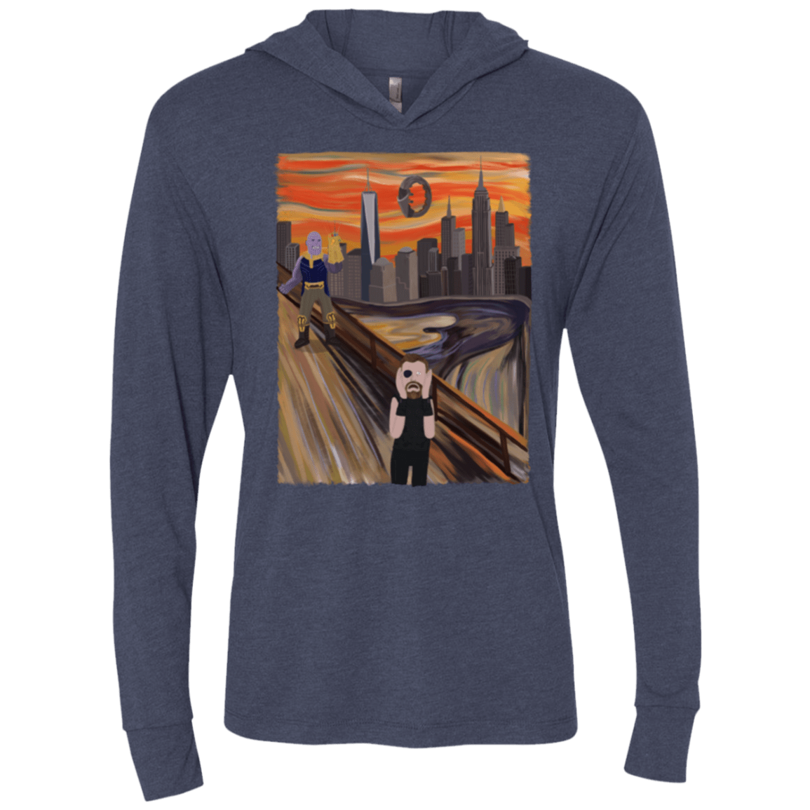 T-Shirts Vintage Navy / X-Small Thunder Scream Triblend Long Sleeve Hoodie Tee