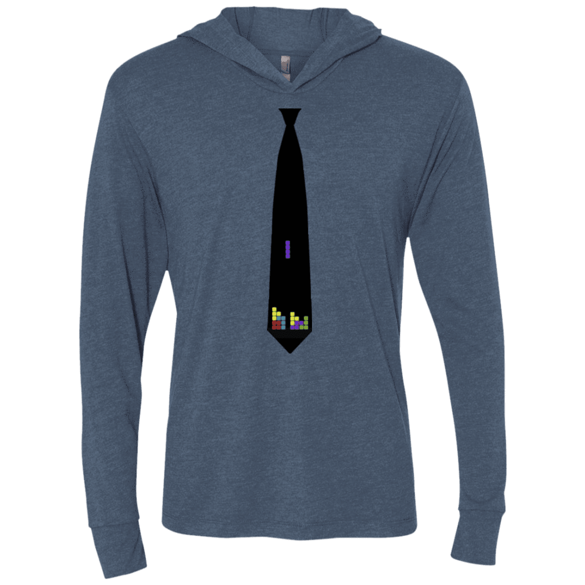 T-Shirts Indigo / X-Small Tie tris Triblend Long Sleeve Hoodie Tee