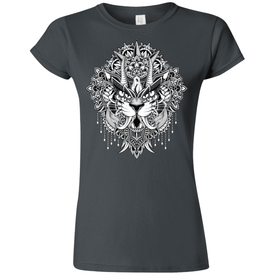 T-Shirts Charcoal / S Tiger Mandala Junior Slimmer-Fit T-Shirt