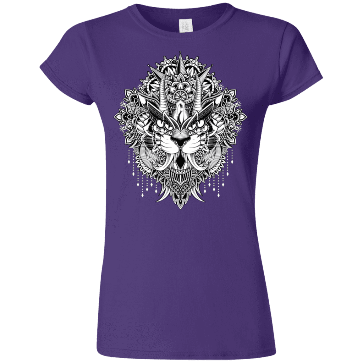 T-Shirts Purple / S Tiger Mandala Junior Slimmer-Fit T-Shirt