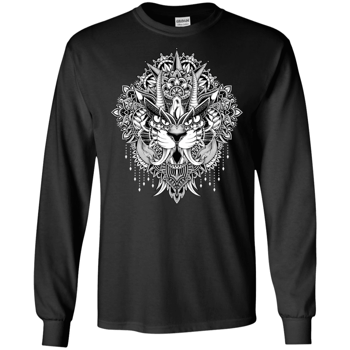 T-Shirts Black / S Tiger Mandala Men's Long Sleeve T-Shirt