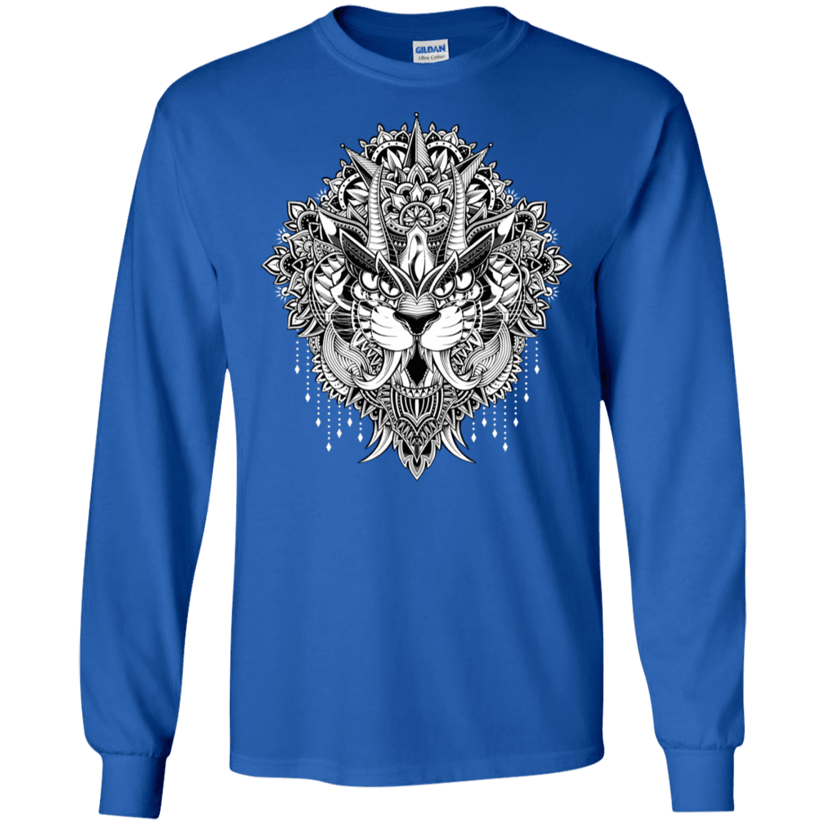 T-Shirts Royal / S Tiger Mandala Men's Long Sleeve T-Shirt