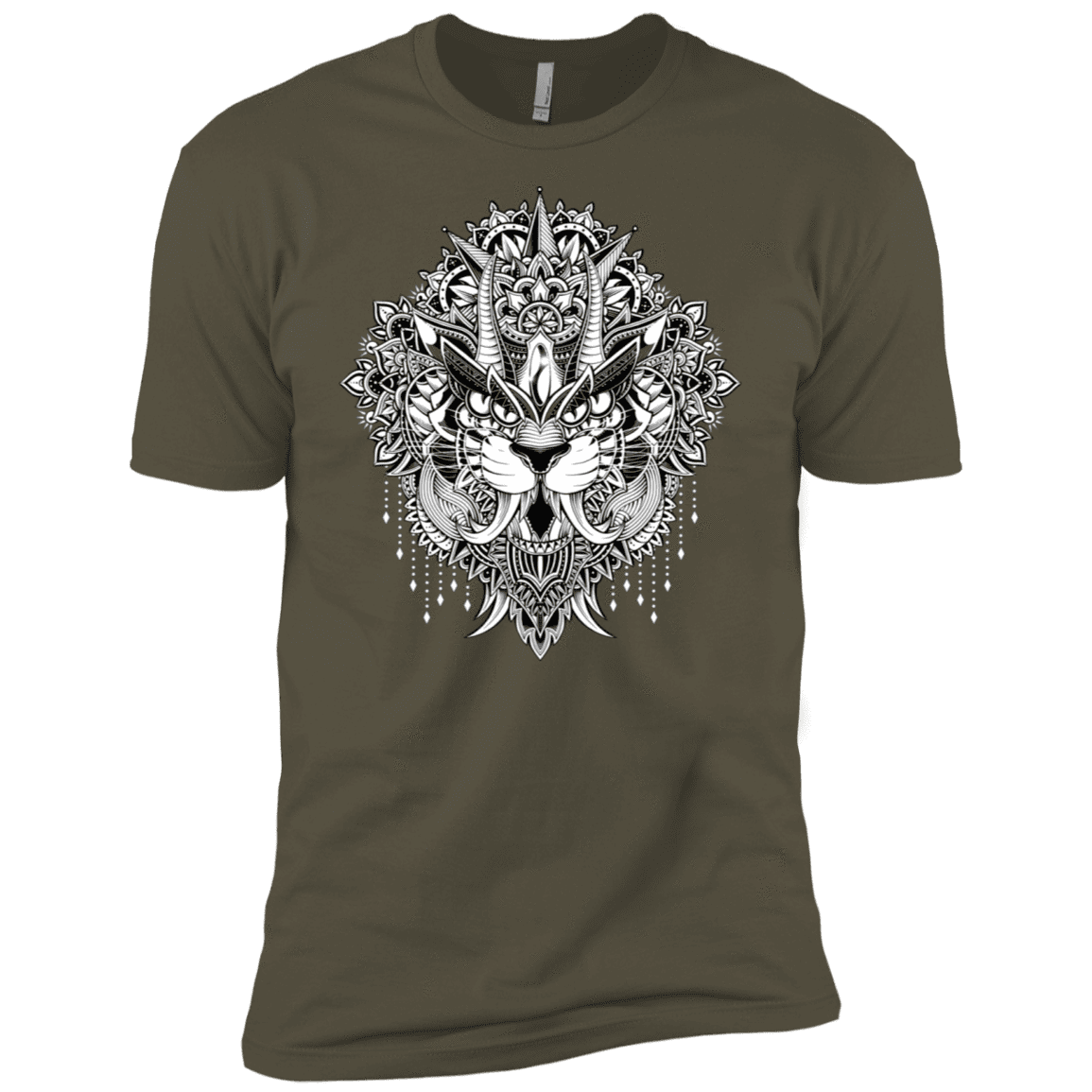 T-Shirts Military Green / X-Small Tiger Mandala Men's Premium T-Shirt