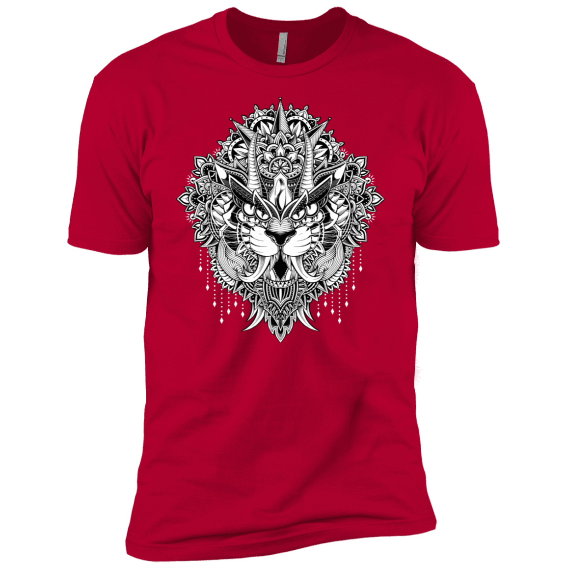 T-Shirts Red / X-Small Tiger Mandala Men's Premium T-Shirt