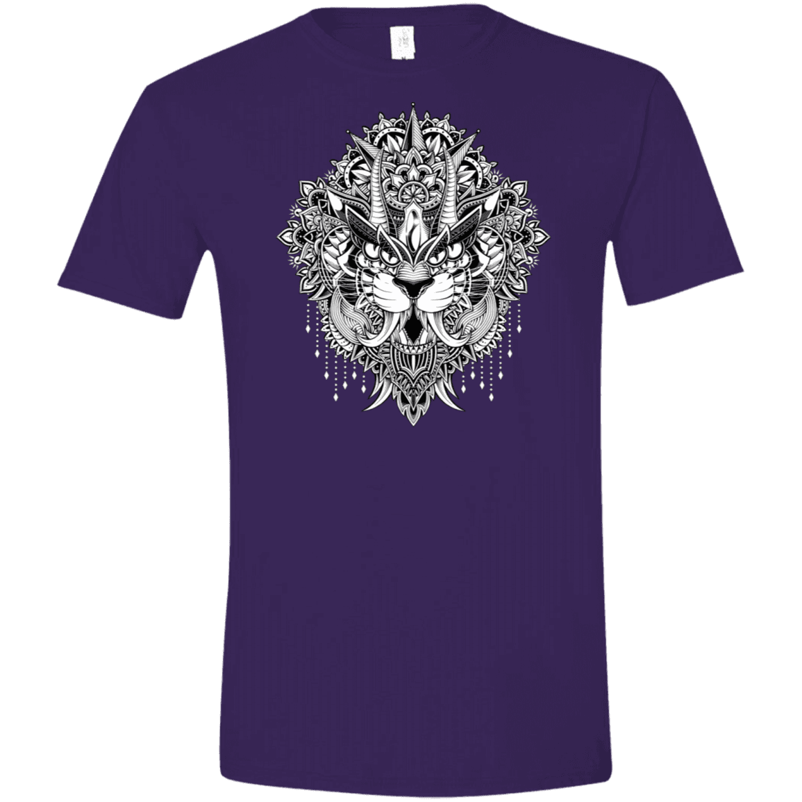 T-Shirts Purple / S Tiger Mandala Men's Semi-Fitted Softstyle