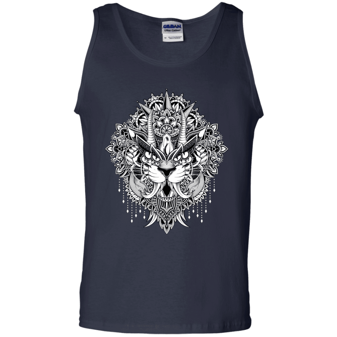 T-Shirts Navy / S Tiger Mandala Men's Tank Top
