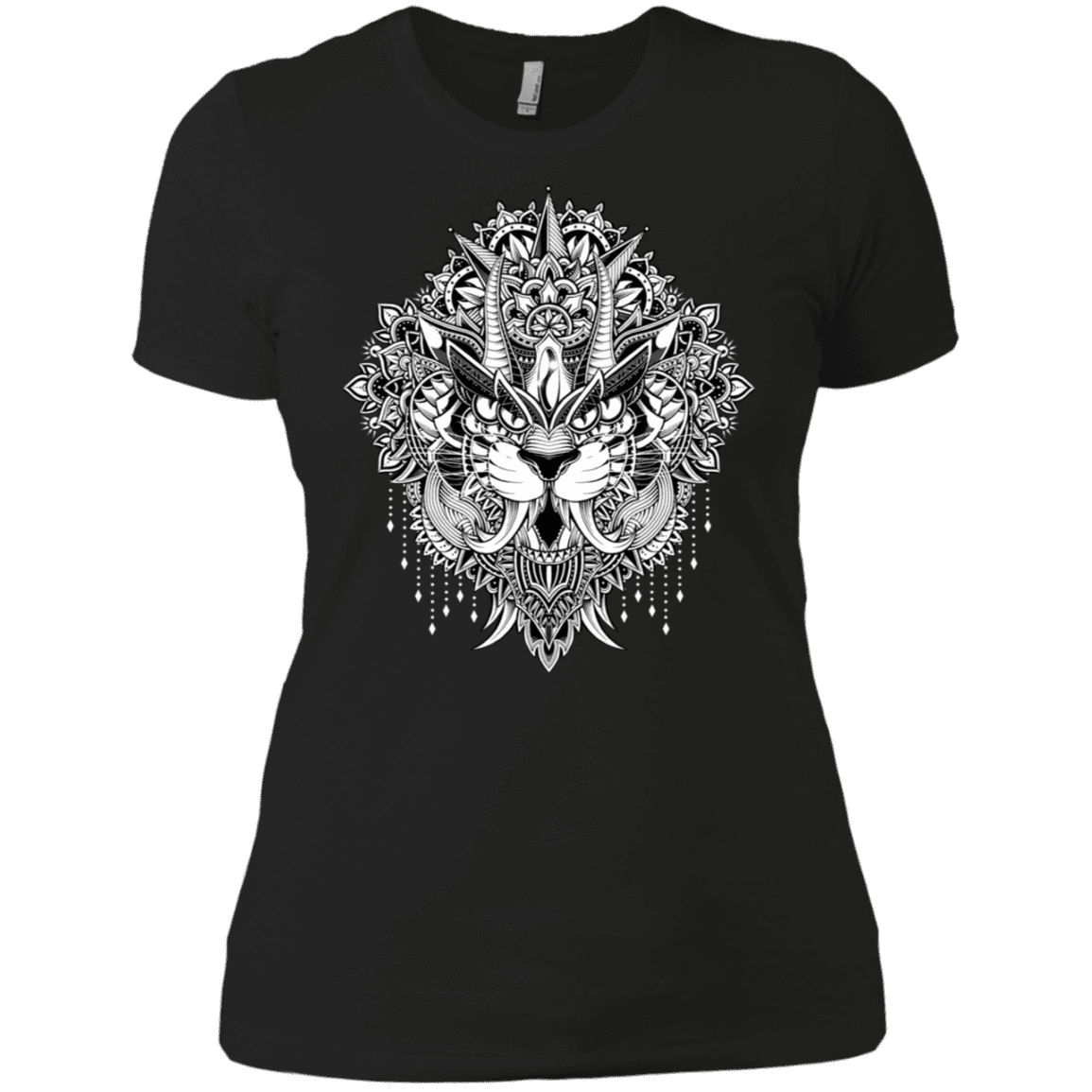 T-Shirts Black / X-Small Tiger Mandala Women's Premium T-Shirt