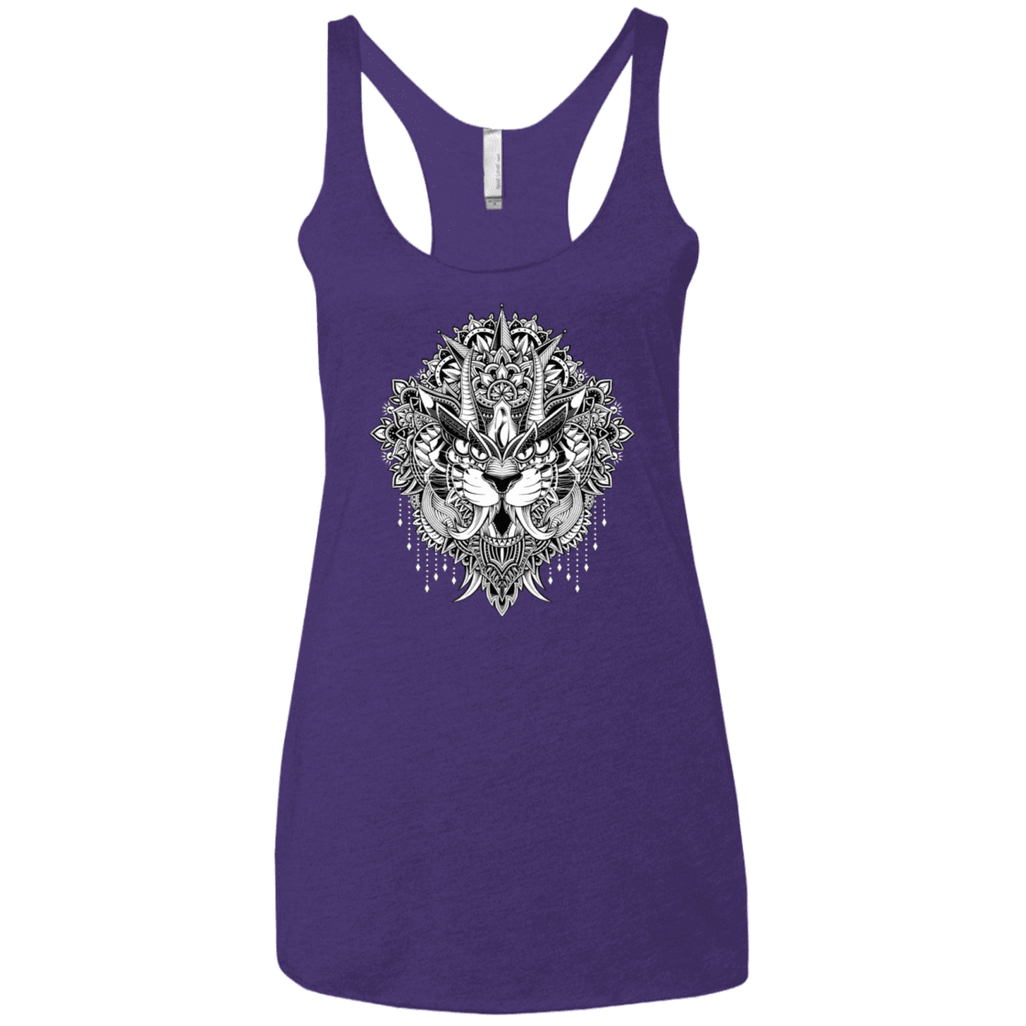 T-Shirts Purple Rush / X-Small Tiger Mandala Women's Triblend Racerback Tank
