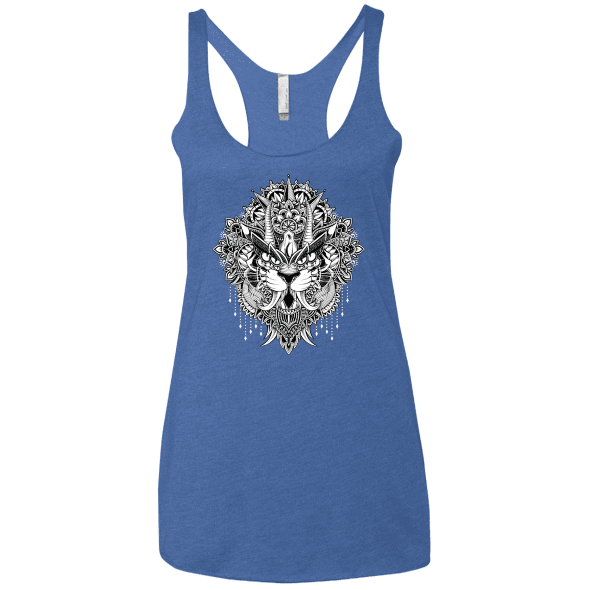 T-Shirts Vintage Royal / X-Small Tiger Mandala Women's Triblend Racerback Tank