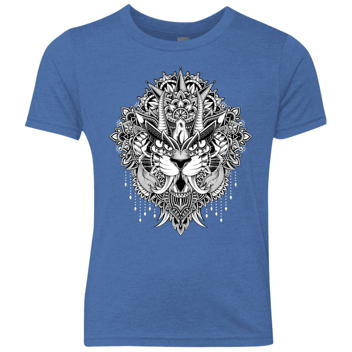 T-Shirts Vintage Royal / YXS Tiger Mandala Youth Triblend T-Shirt