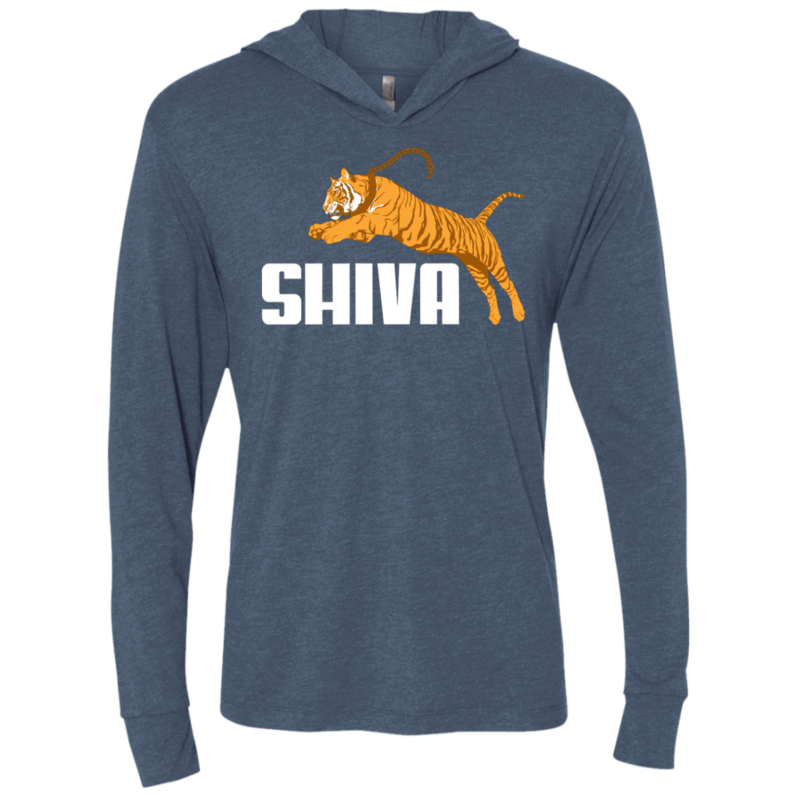 T-Shirts Indigo / X-Small Tiger Pal Triblend Long Sleeve Hoodie Tee