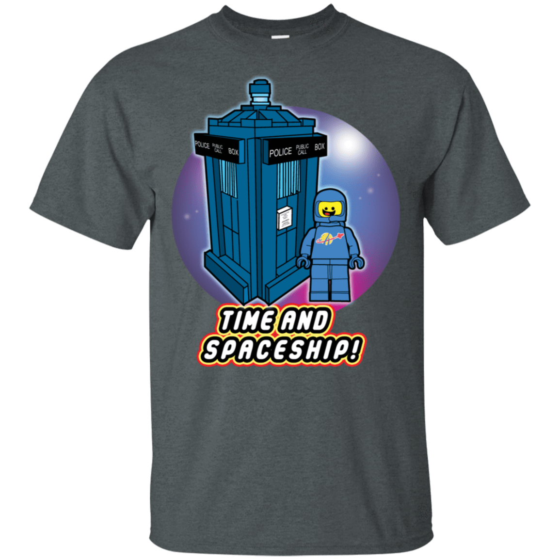 T-Shirts Dark Heather / S Time and Spaceship T-Shirt