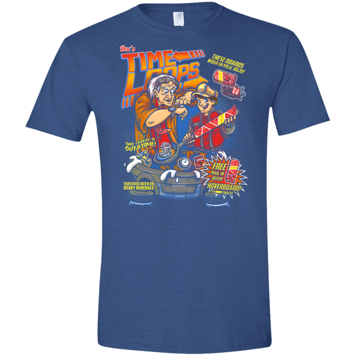 T-Shirts Heather Royal / X-Small Time Loops Men's Semi-Fitted Softstyle