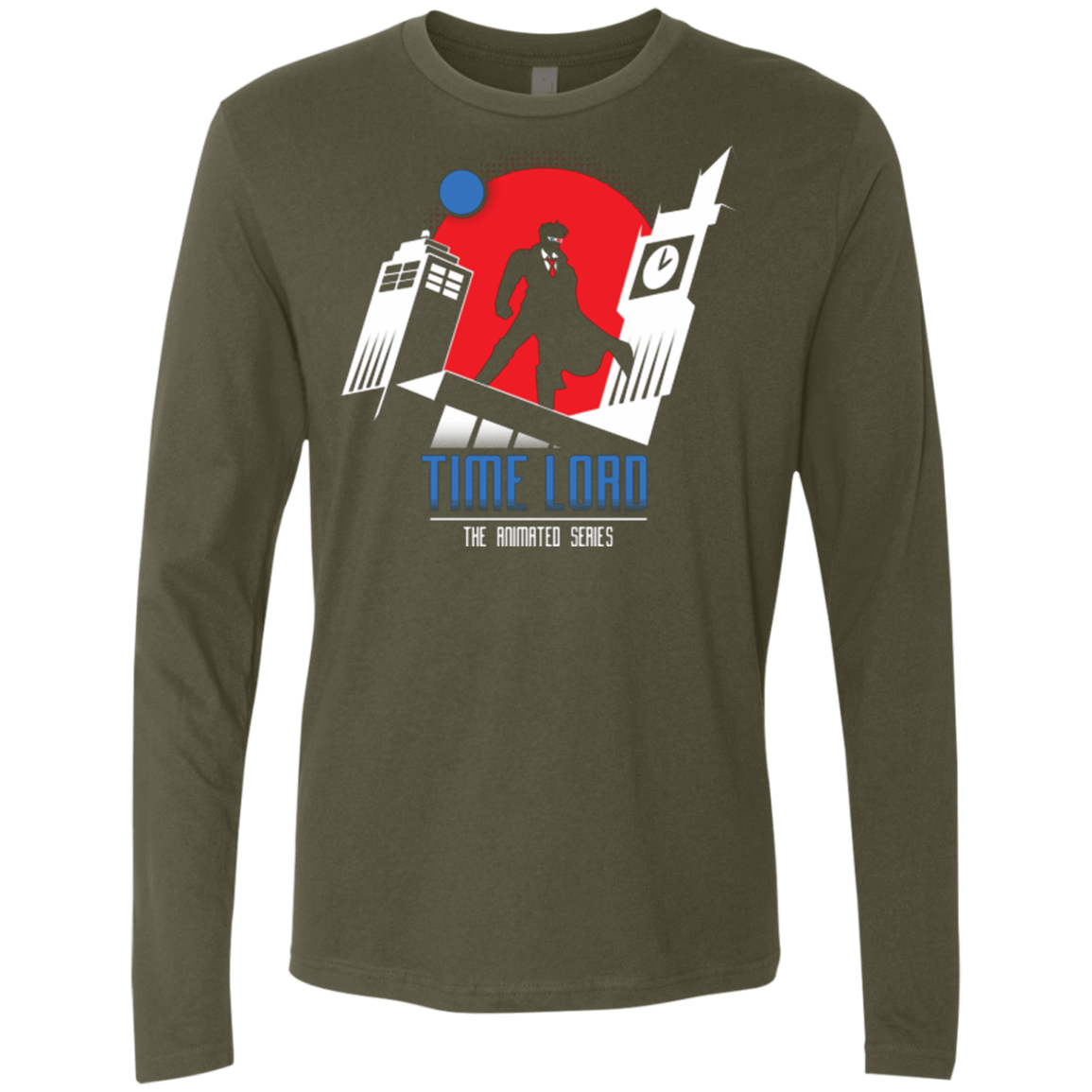T-Shirts Military Green / Small Time Lord Animated Series Men's Premium Long Sleeve
