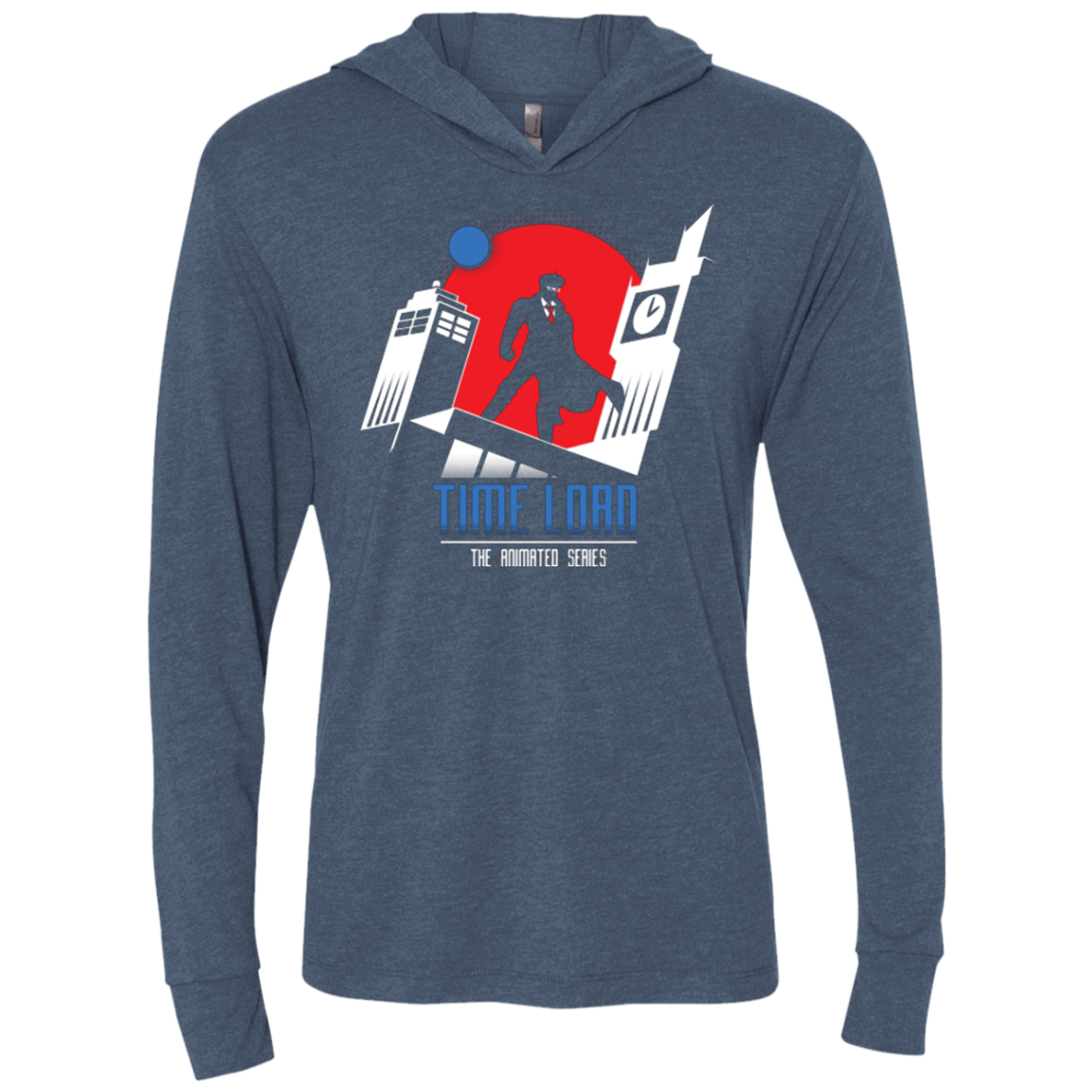 T-Shirts Indigo / X-Small Time Lord Animated Series Triblend Long Sleeve Hoodie Tee
