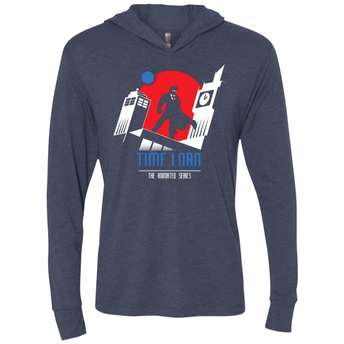 T-Shirts Vintage Navy / X-Small Time Lord Animated Series Triblend Long Sleeve Hoodie Tee