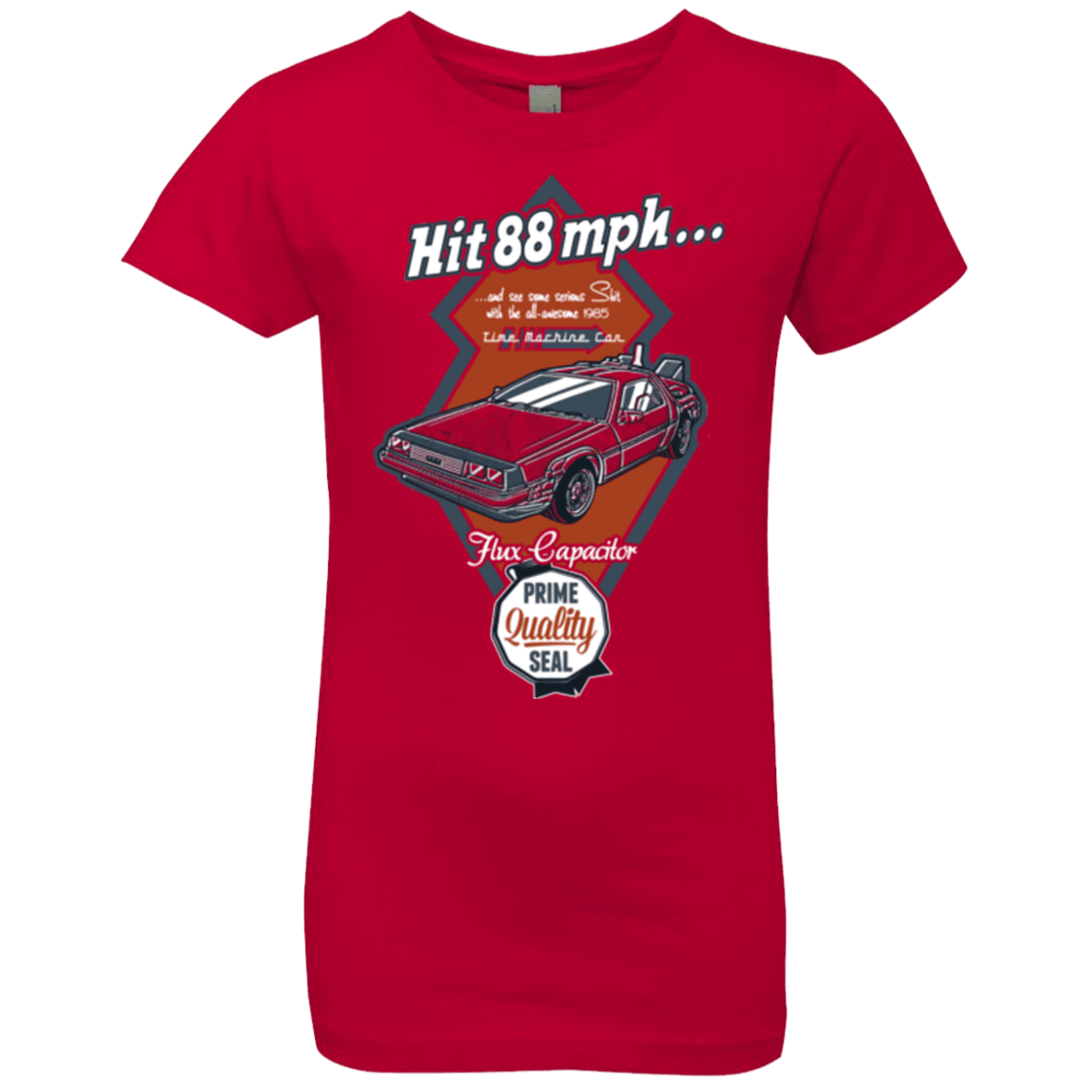 T-Shirts Red / YXS Time Machine Car Girls Premium T-Shirt