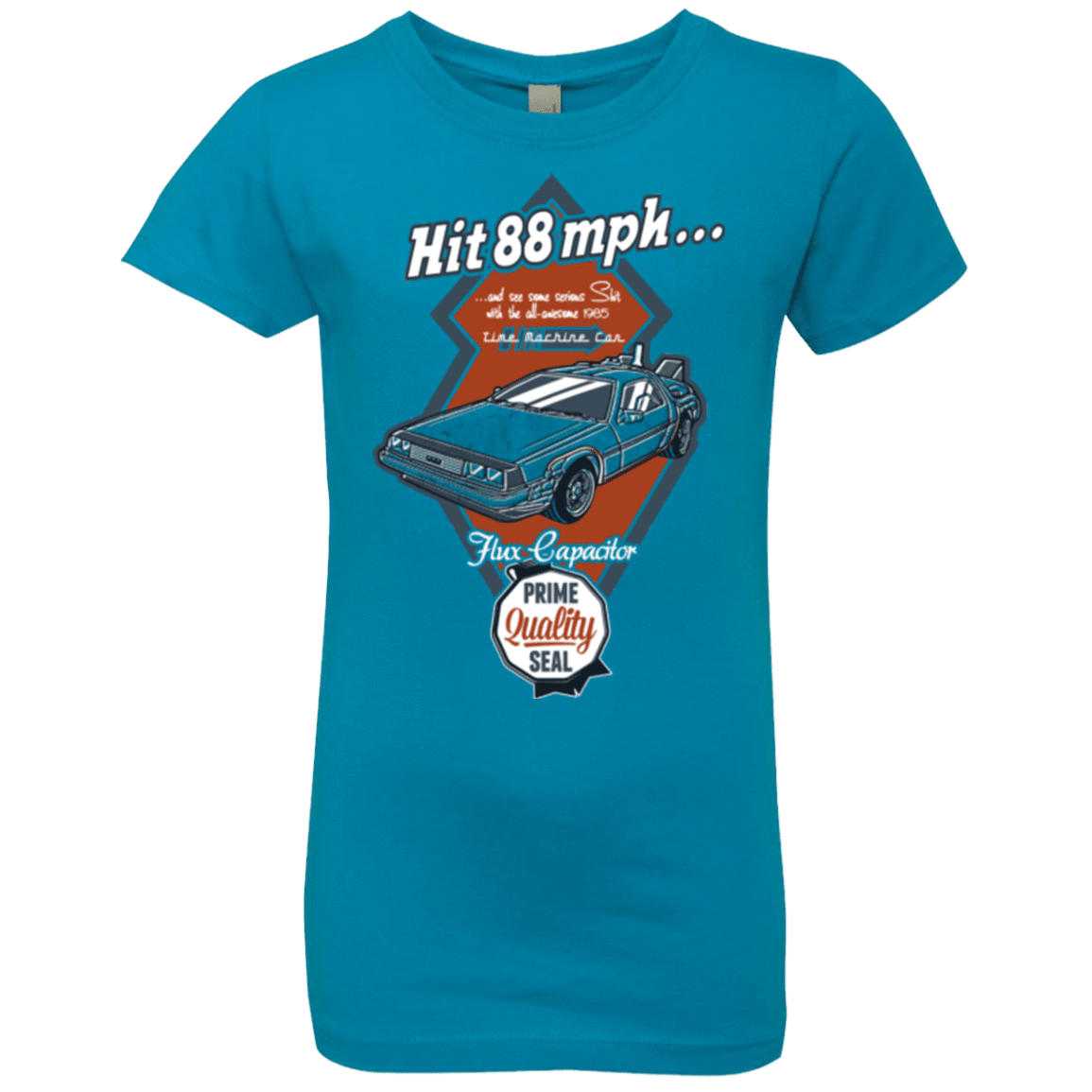 T-Shirts Turquoise / YXS Time Machine Car Girls Premium T-Shirt