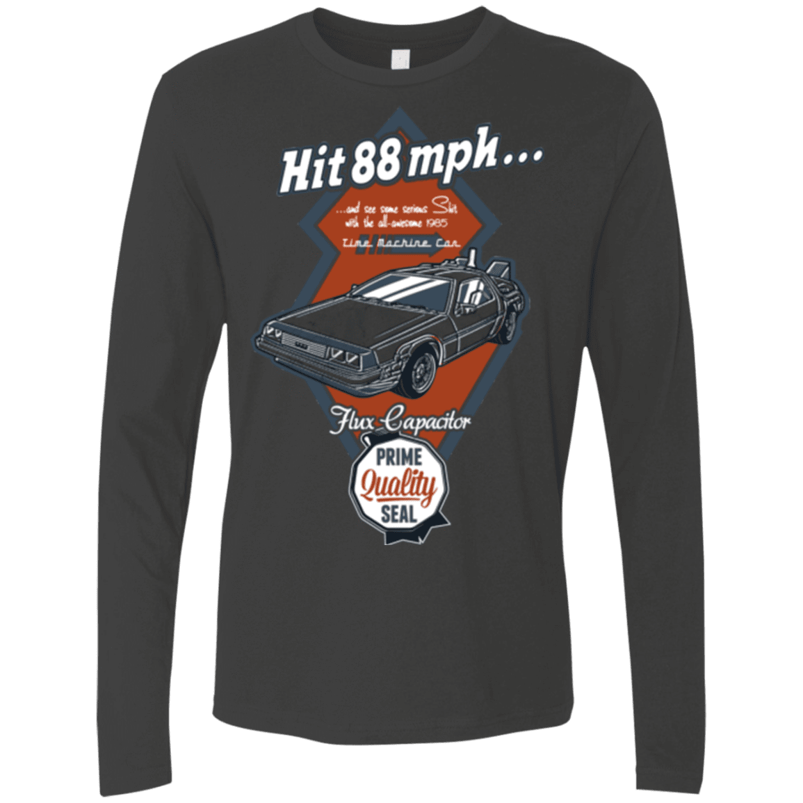 T-Shirts Heavy Metal / Small Time Machine Car Men's Premium Long Sleeve