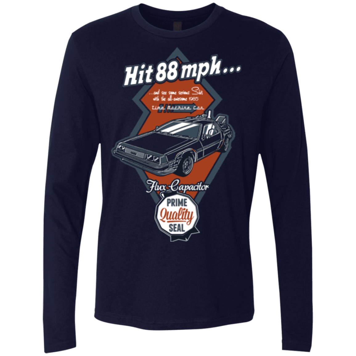 T-Shirts Midnight Navy / Small Time Machine Car Men's Premium Long Sleeve